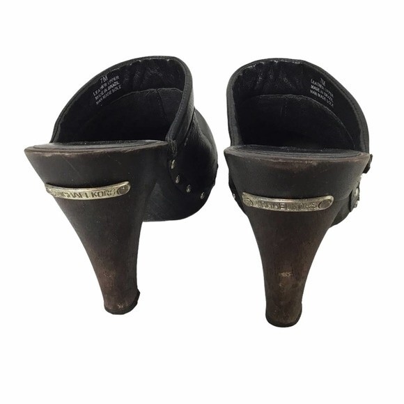 Michael Kors Leather Clog Black Size 7 - Picture 4 of 5